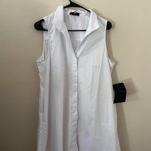 NWT Tuckernuck Oxford White Sleeveless Royal Shirt Dress - Size L